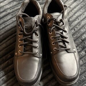 Skechers Work Men's Size 12 Black Leather Slip-Resistant Shoes - Lightly Worn